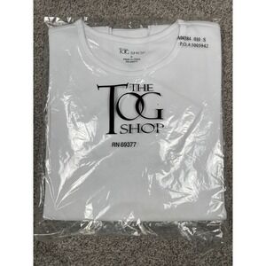 The TOG Shop Shirt Womens Small White Round Neck Classic Short Sleeve Minimal